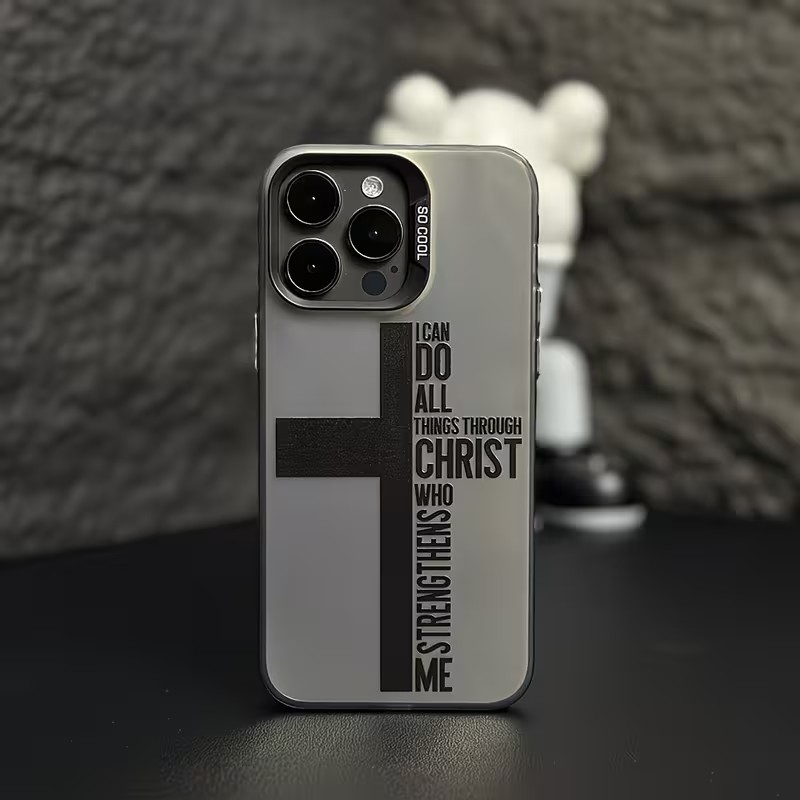 Phone Cases For Iphone 17 - 指紋防止クロス聖書柄iPhoneケース iPhone 17 16 15 14