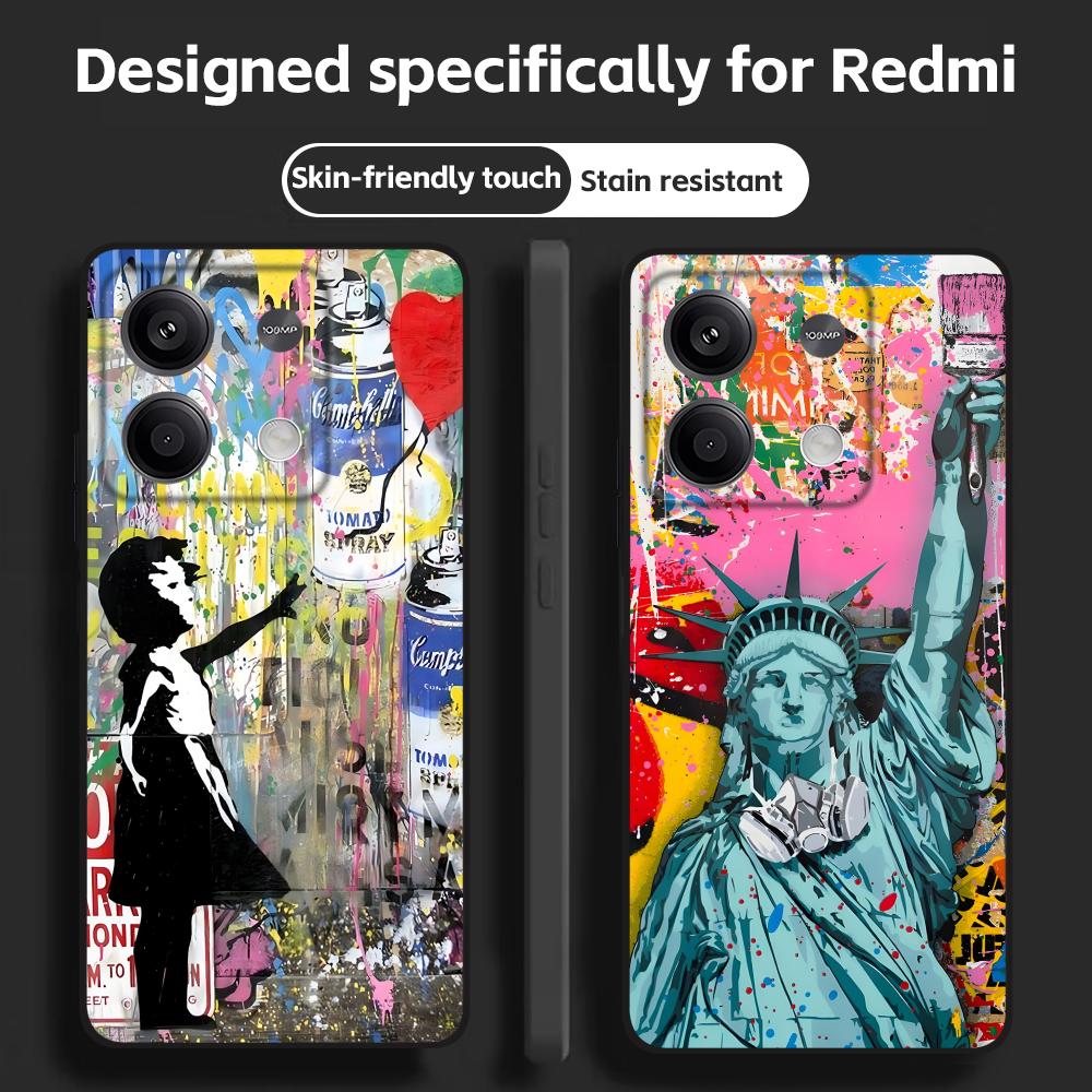 Phone Cases Redmi - バンクシー グラフィティ アート スマホケース Redmi Note
