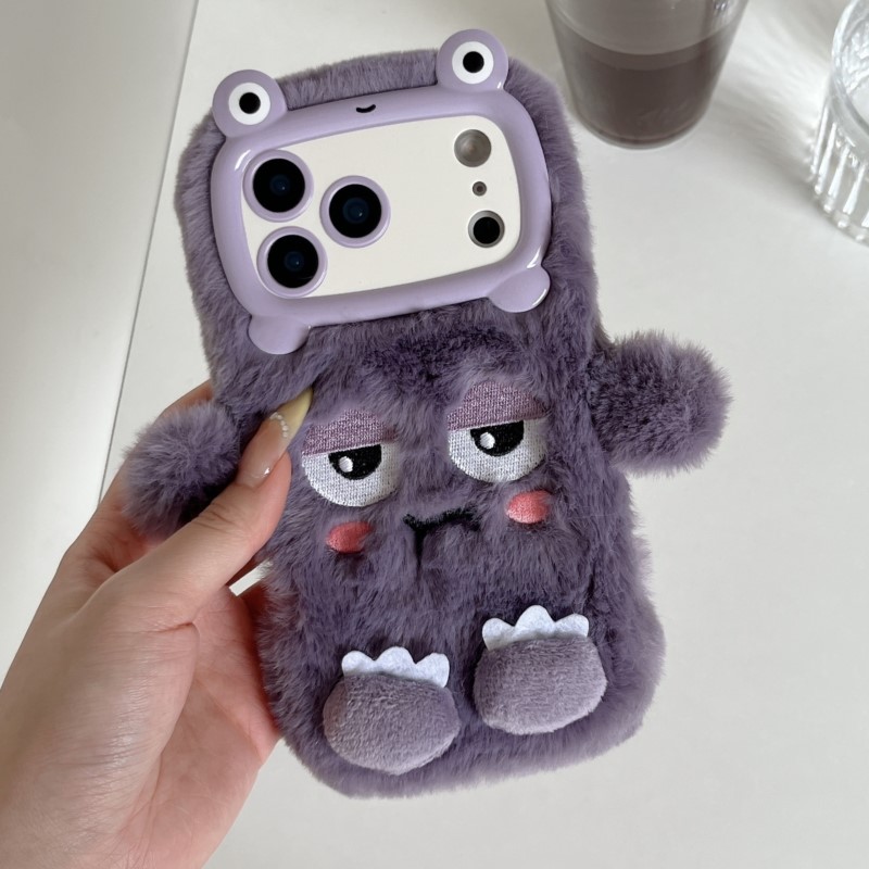 Phone Cases For Iphone 17 - かわいい漫画風おやすみ表情のiPhoneケース（iPhone 17、16、15、14、13 Pro Max対応）ぬいぐるみのような柔らかい保護カバー