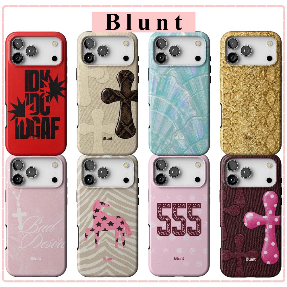 Phone Cases Blunt - ピンククロス柄のブラントフォンケース、Samsung Galaxy S20 S22 S23 S24