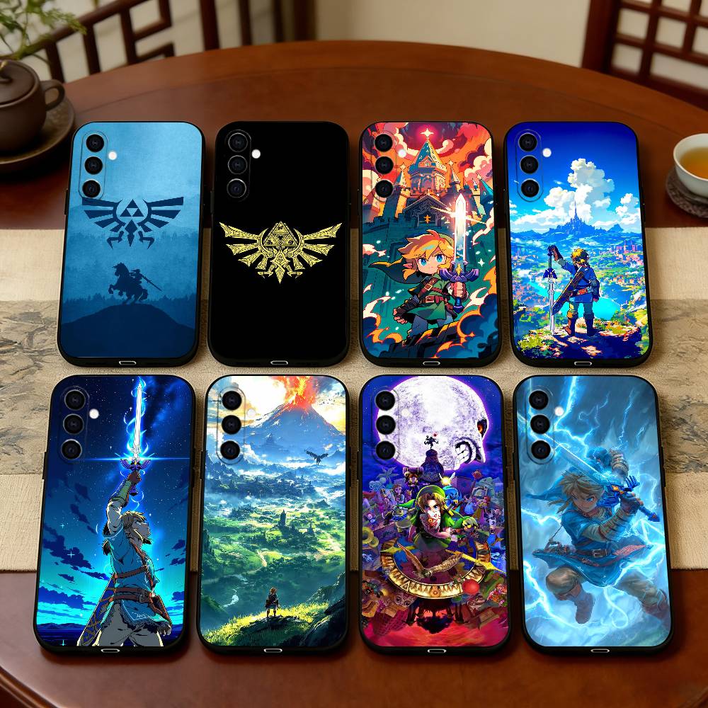 Phone Cases Zelda - ザ・レジェンド・オブ・ゼルダの電話ケース、サムスンギャラクシーA73、A72、A71、A70、A53、A52、A51用、ソフトシリコンブラックカバー