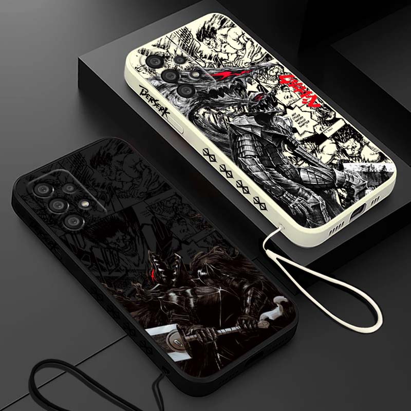Phone Cases Anime - ホットアニメ「ベルセルク」ゾッド・ガッツ柄のSamsung Galaxy A73 A71 A55 A54