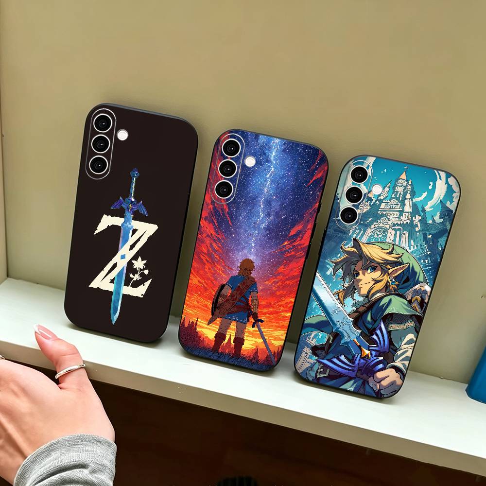 Phone Cases Zelda - ザ・レジェンド・オブ・ゼルダ 電話ケース サムスンギャラクシーA73、A72、A71、A70、A53、A52、A51、その他用 ソフトブラックカバー