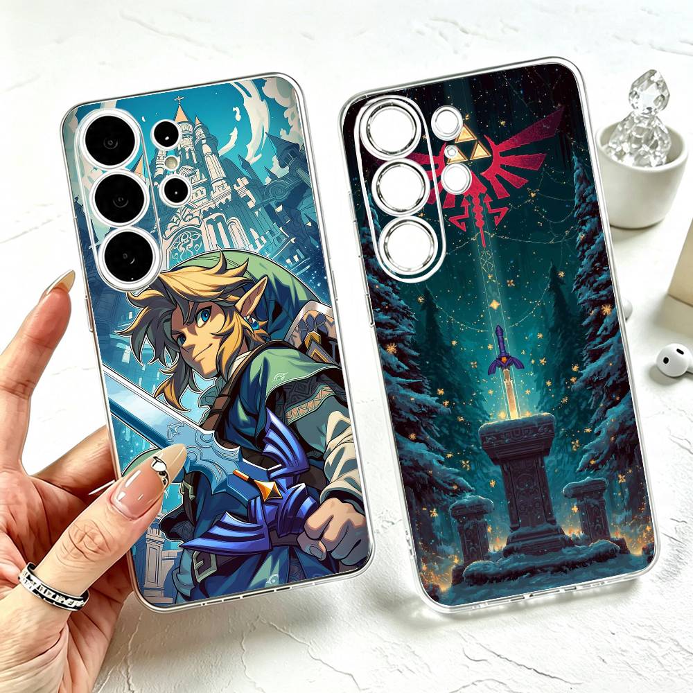 Phone Cases Zelda - ゲーム「ゼルダの伝説」スマホケース 透明シリコンソフトケース Samsung S25、S24、S21、S22、S23、S30、Ultra、S20、Plus、Fe対応