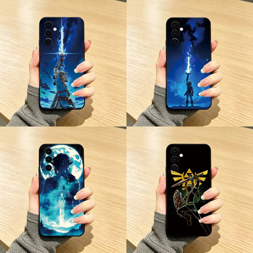 Phone Cases Zelda - ザ・L-レジェンド・オブ・ザ・ゼルダ 電話ケース ブラックシリコンソフト Samsung Galaxy A73、A72、A71、A70、A53、A52、A51用