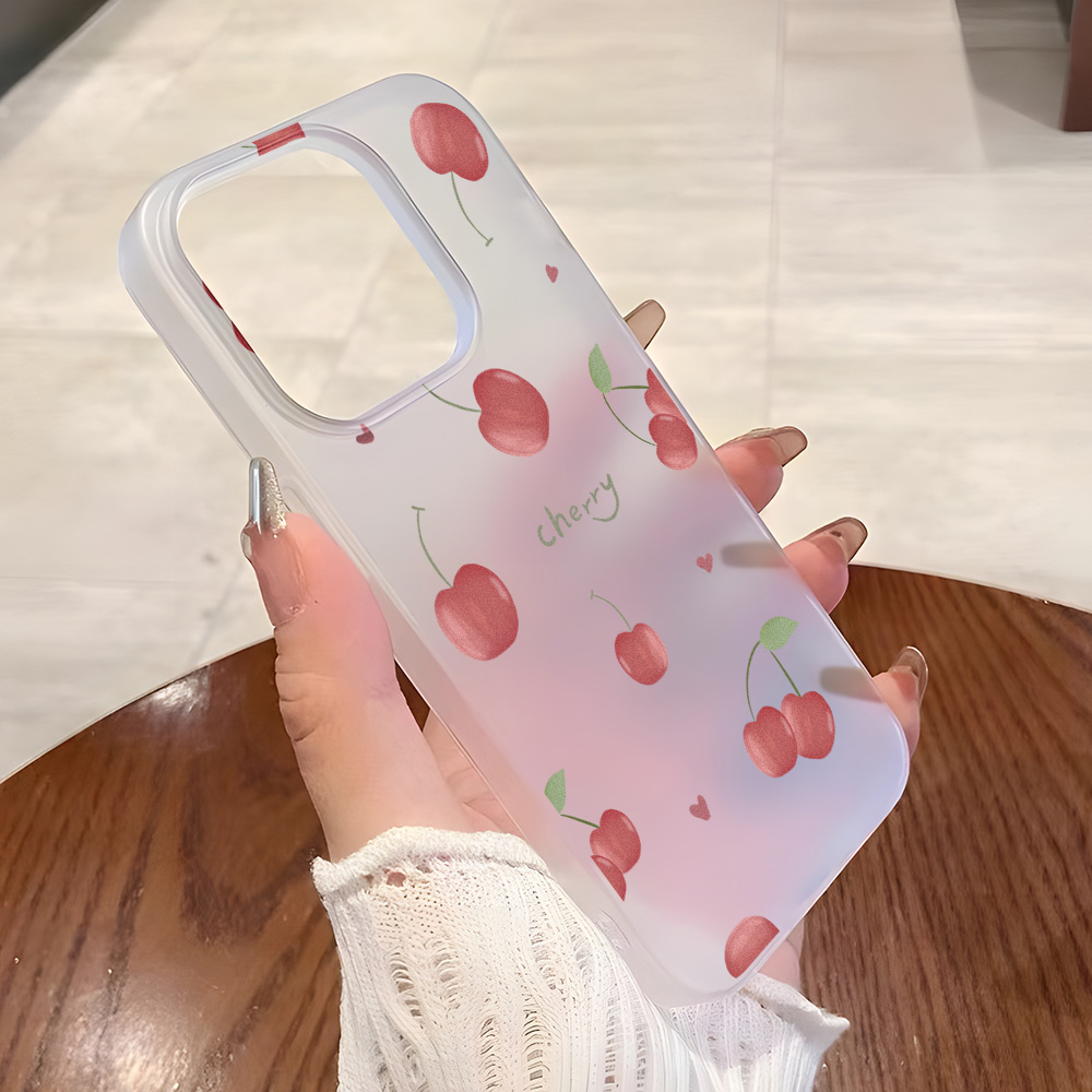 Phone Cases For Iphone 17 - チェリー柄フロスト加工iPhoneケース iPhone 17 18 Pro Max