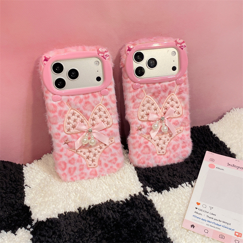 高級感のあるレオパード柄ビキニプリントのぬいぐるみ風スマホケ - Phone Cases For Iphone 17 のレビューと価格