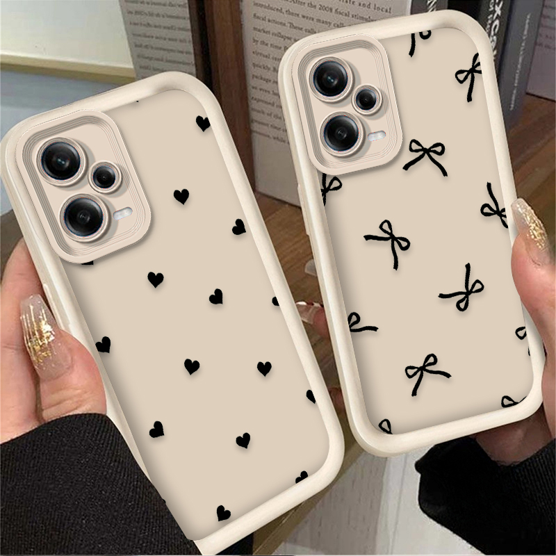 黒の愛のハート型のリボン付きスマホケース Xiaomi Re - Phone Cases Redmi のレビューと価格