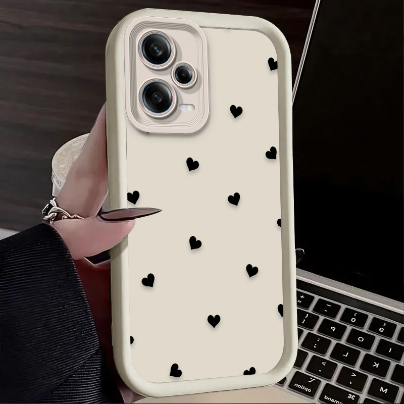 黒の愛のハート型のリボン付きスマホケース Xiaomi Re - Phone Cases Redmi のレビューと価格