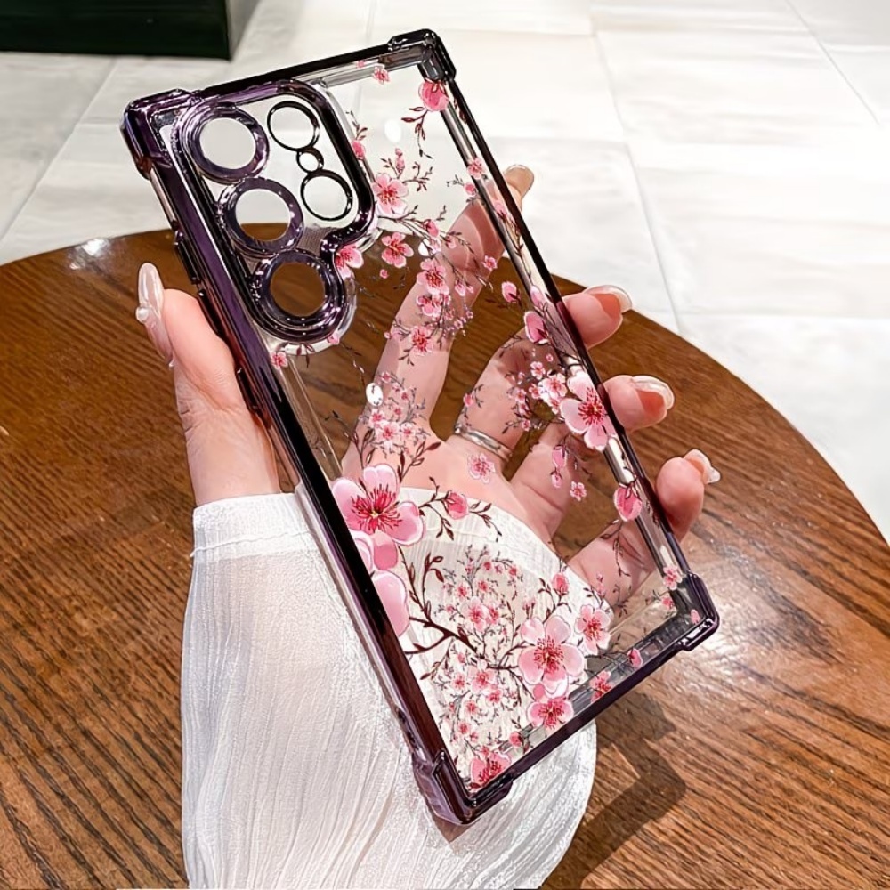 桜の花柄電気メッキ四隅耐衝撃スマホケース Samsung G - Phone Cases Galaxy S25 のレビューと価格