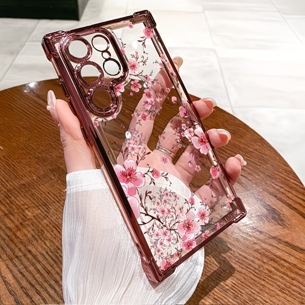 桜の花柄電気メッキ四隅耐衝撃スマホケース Samsung G - Phone Cases Galaxy S25 のレビューと価格