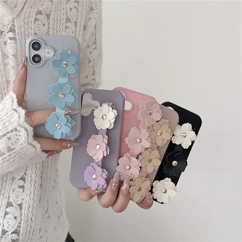 3D美しい花柄リストバンド付きスマホケース - iPhone - Phone Cases That Fit Iphone 16E のレビューと価格